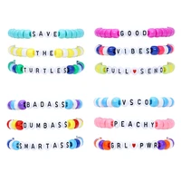 qimoshi friendship bracelet handcrafted handmade plur accessory edm music festival words beaded string bracelets