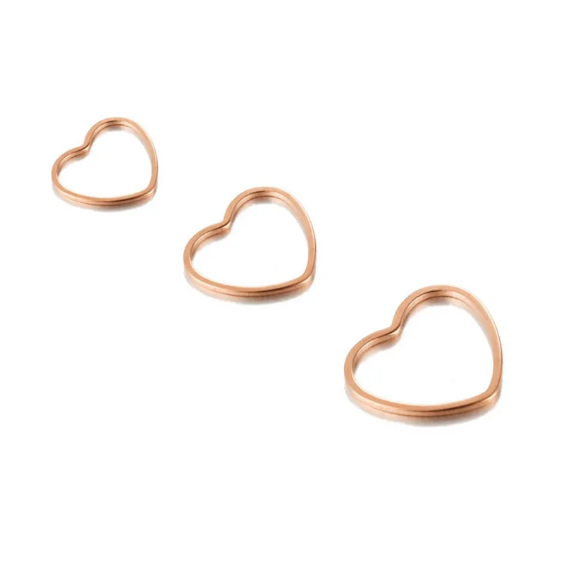 10 шт./лот маленькие полые сердечки из нержавеющей стали Подвески для