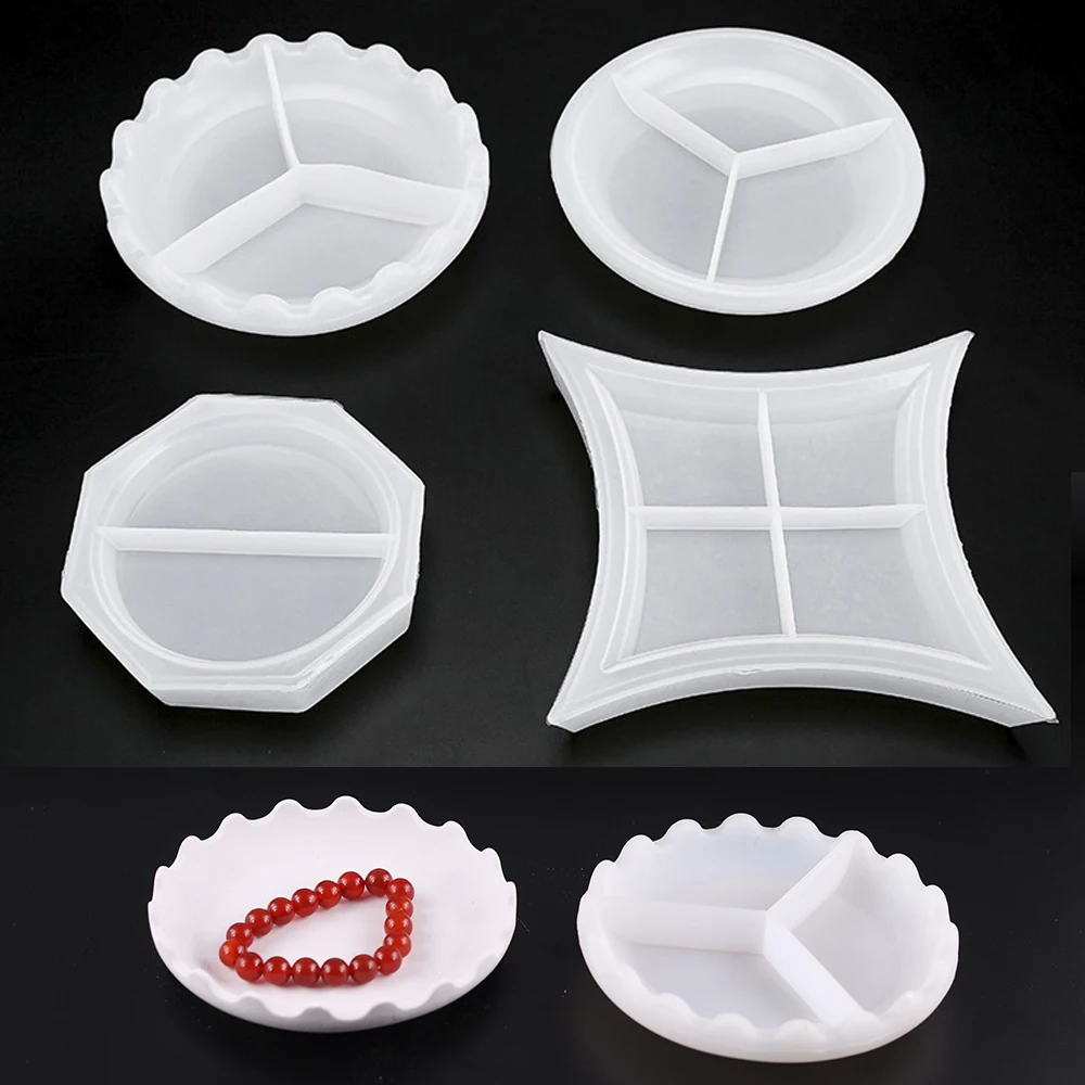 

Handmade Storage Dish Mold Trinket Tray Epoxy Resin Silicone Molds DIY Geometric Dish Plate Jesmonite Concrete Cement Tray Mould