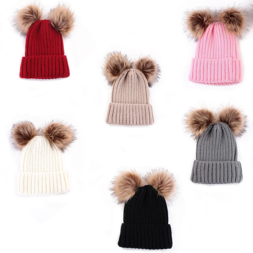 

Baby Caps Winter Knitted Beanie Hats Infants Toddlers Ear Protection Hats For Toddler Boy Girls Spring Autumn Winter Headwear