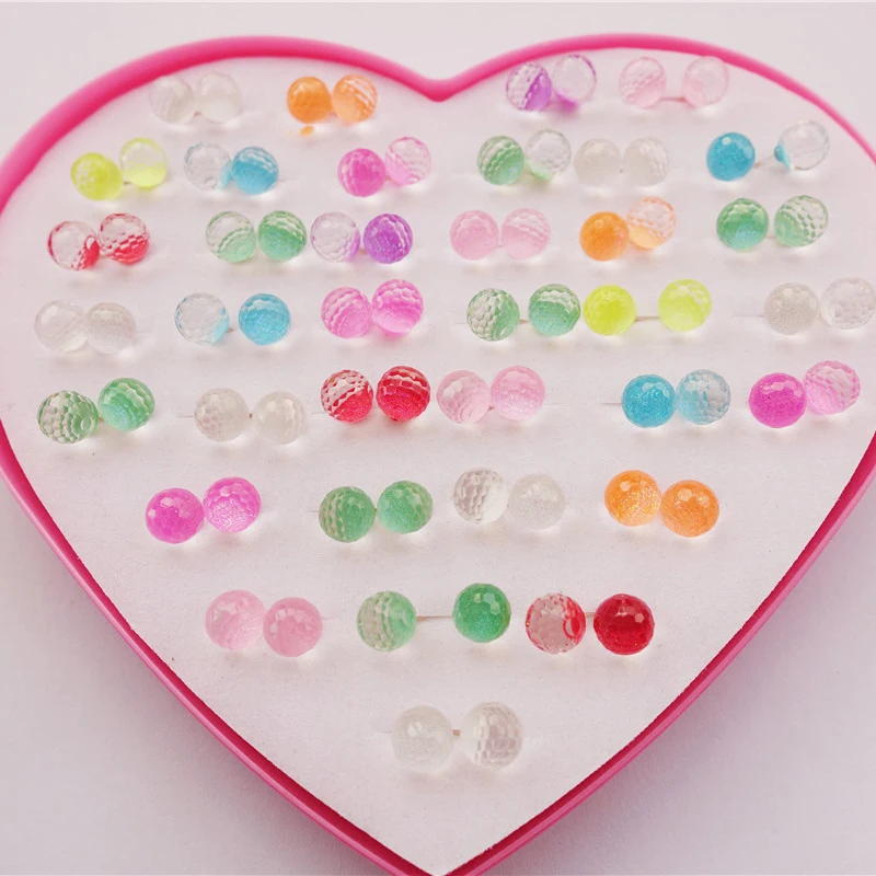 Серьги-гвоздики с хрустальным шариком пластиковые разделительные бусины из