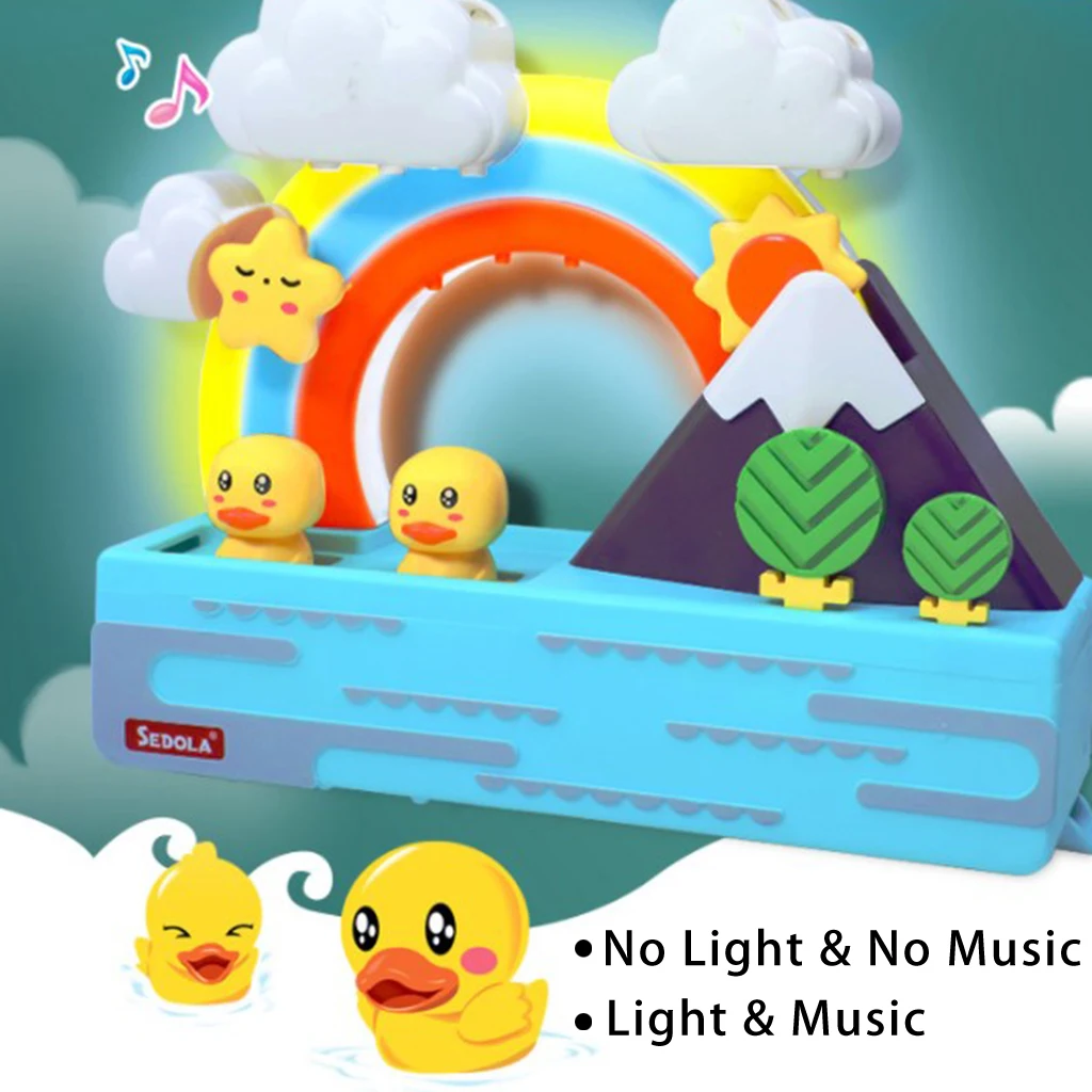 

Rainbow Water Toys Floating Duck Toy Spining Fountain with Music Games