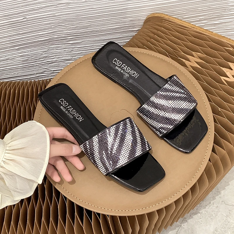 

2021 fashion Leopard Print women summer beach slides size 35-42