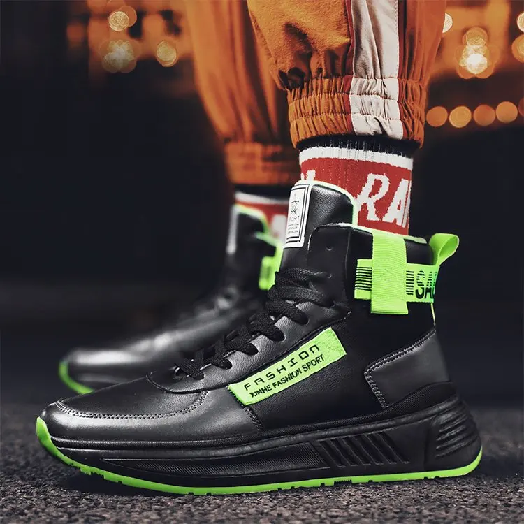 Кроссовки мужские с высоким берцем повседневная обувь на массивной подошве