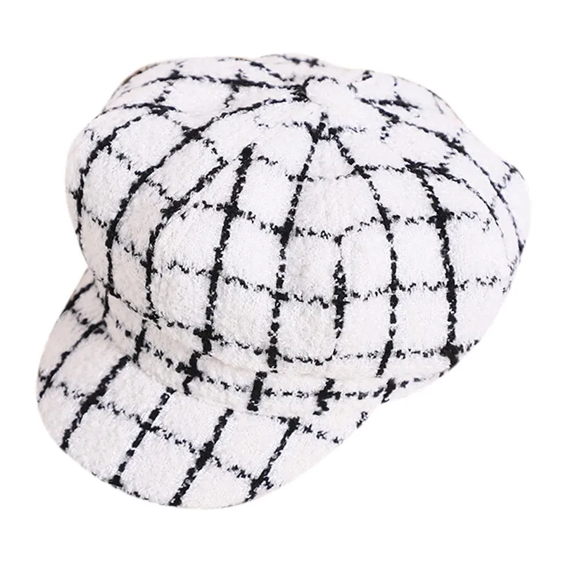 

Spring Autumn Winter Toddler Baby Kids Girls Berets Cotton Casual Black White Plaid Pattern Classic Style High Quality Berets