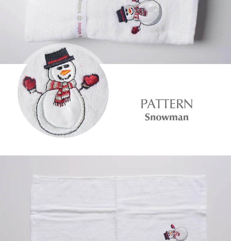 100% хлопок полотенце для лица детей мультяшный Санта Клаус Сова снеговик дерево