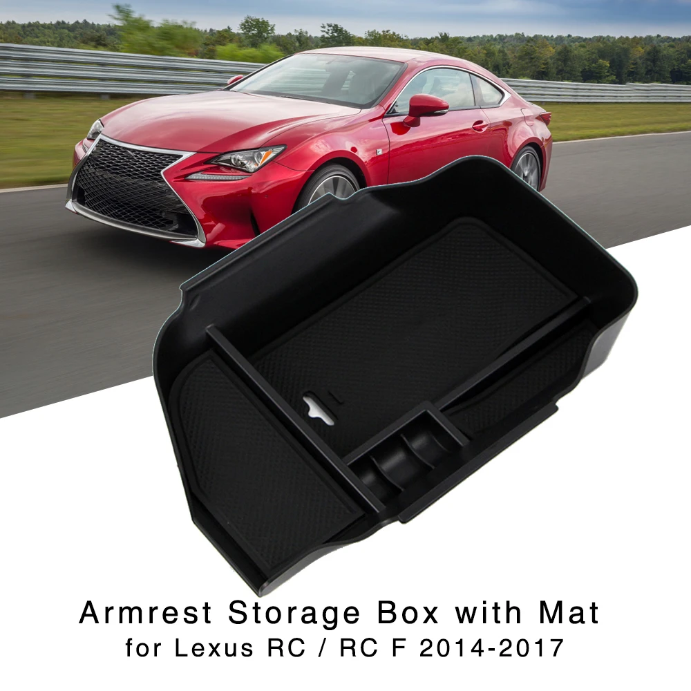 

Armrest Storage Box Holder for Lexus RC300 RC300h RC F 2014 2015 2016 2017 Organizer Center Console Glove Tray with Mat