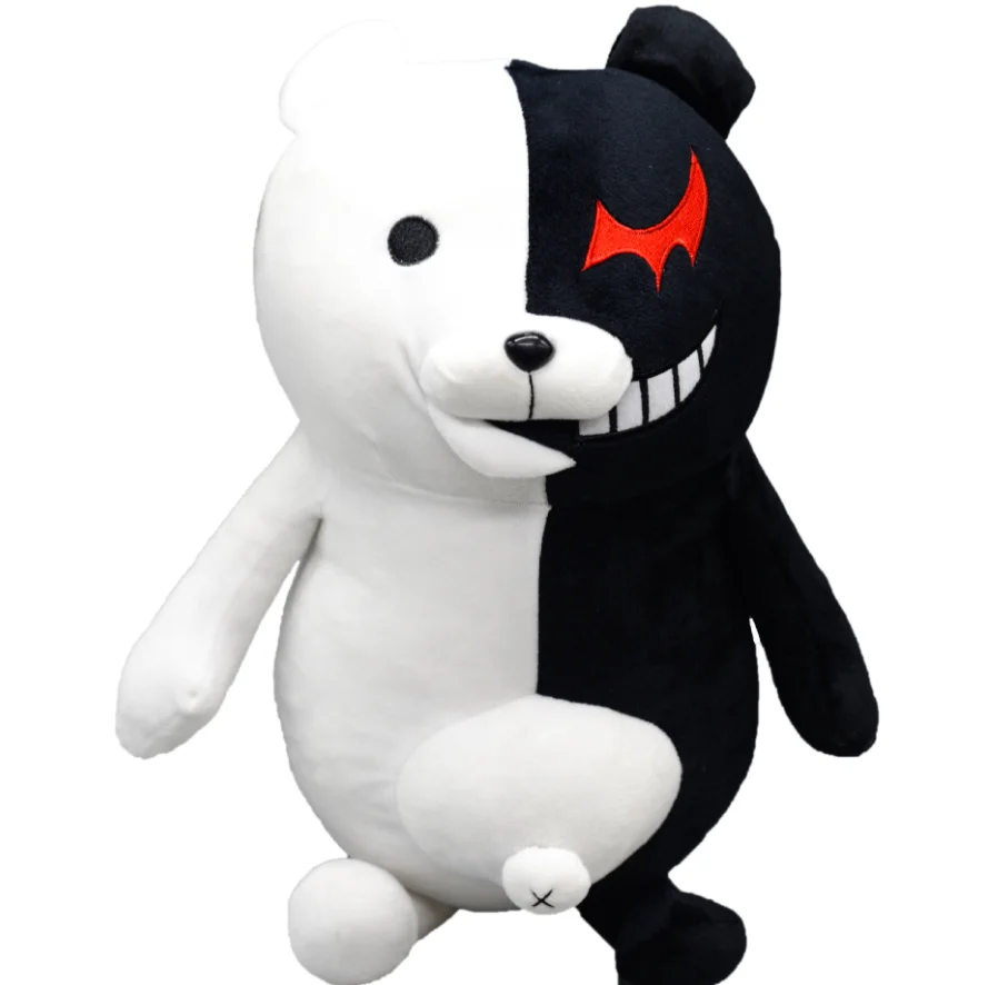 Плюшевый черный и белый медведь monokuma плюшевые игрушки данганронпа мономедведь