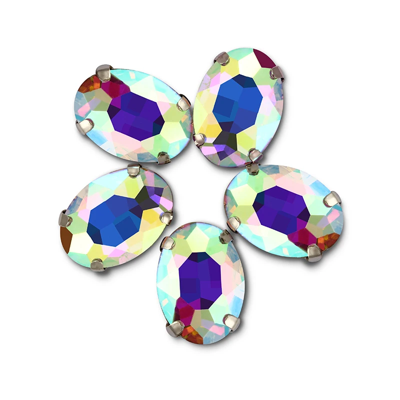 Блестящий светлый топаз 13x18 мм овальные камни для пришивания стразы со стразами