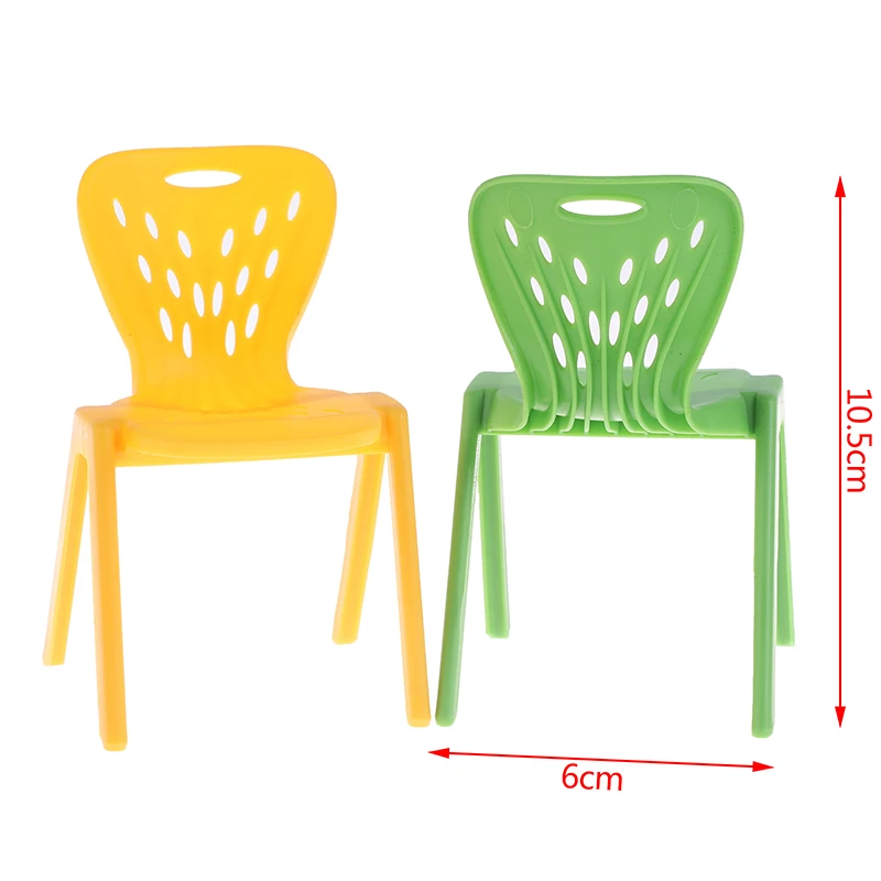 

2Pcs 1:12 Dollhouse Miniature Plastic Stool Chair Peacock Chair For Doll House Decals