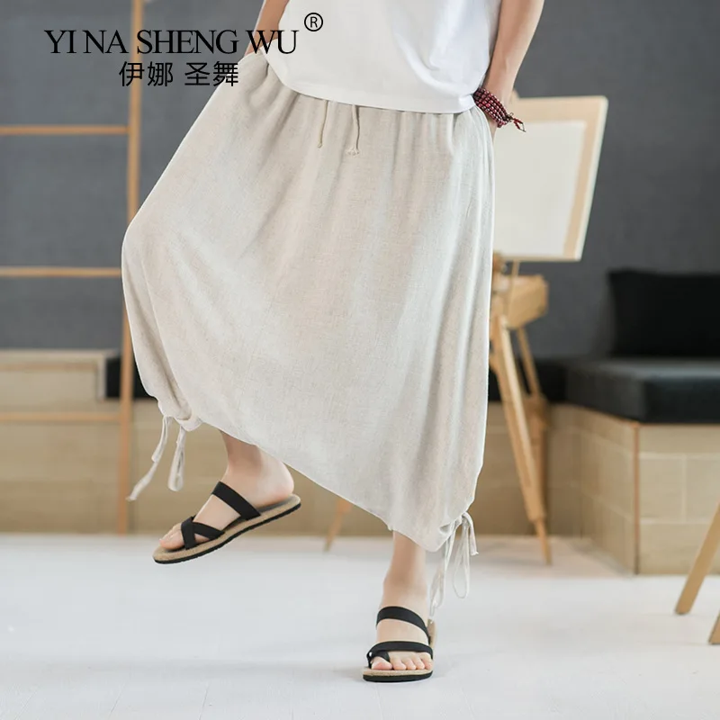 Льняные повседневные брюки Harlan в китайском стиле большие модные хлопковые