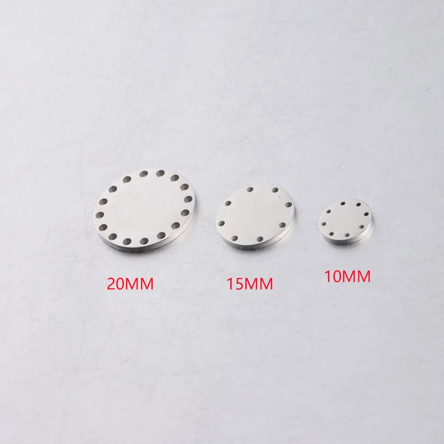 

Fnixtar Round Holes Charm Mirror Polish Stainless Steel Blank Stamping Discs For DIY 20mm 20piece/lot