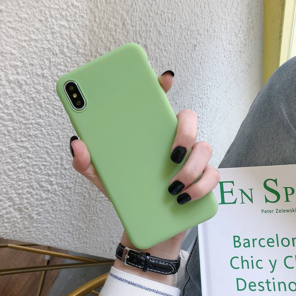 Green Песчаник матовый Силиконовый чехол для Samsung Galaxy S8 S9 S10 Plus Note 10 8 9 S10E A10 A20 A30 A40 A50 A70 A80 матовый чехол Funda - Цвет: Green