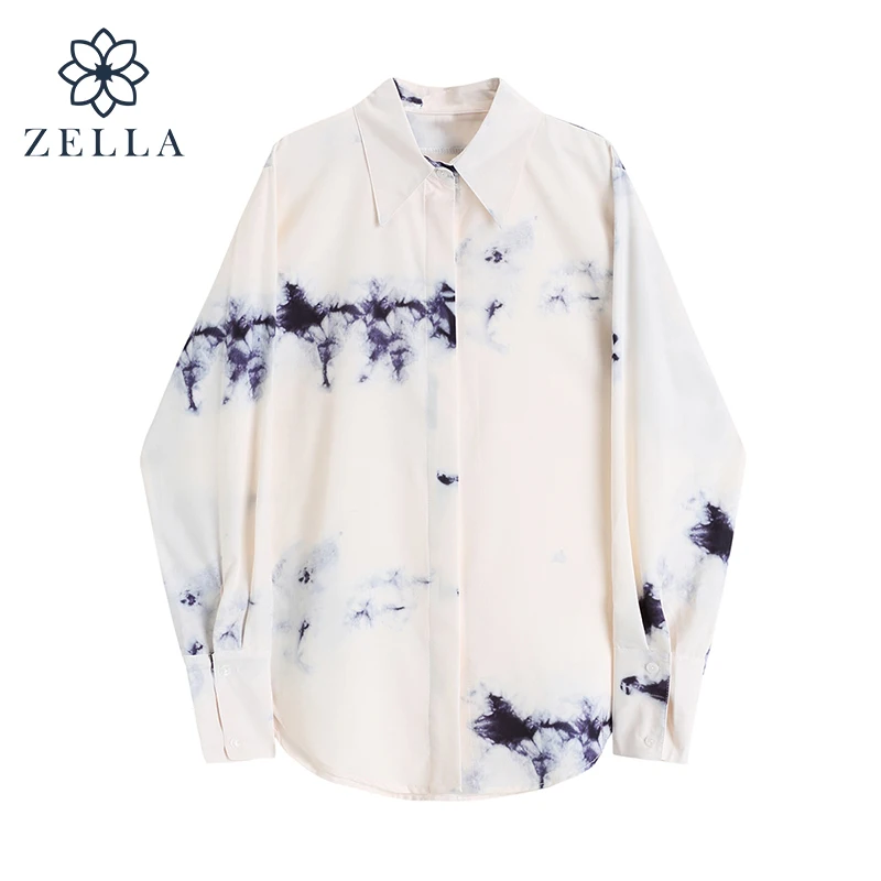 

Женская винтажная блузка с длинным рукавом, элегантная повседневная блузка с отложным воротником, 2021