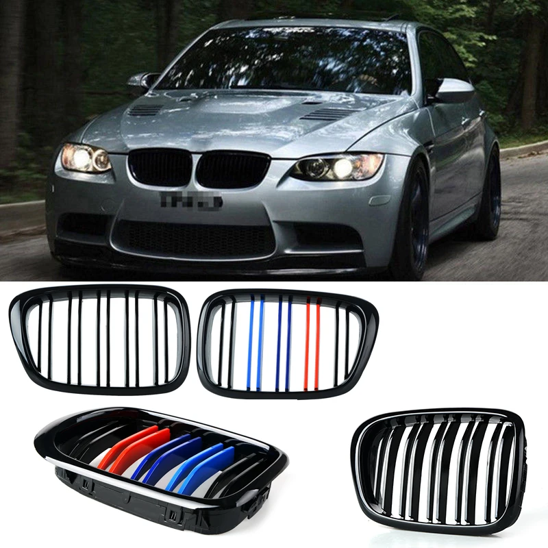 MAHAQI одна пара решетки для BMW E39 глянцевый черный разноцветный гриль 518 520 523 525 528 530
