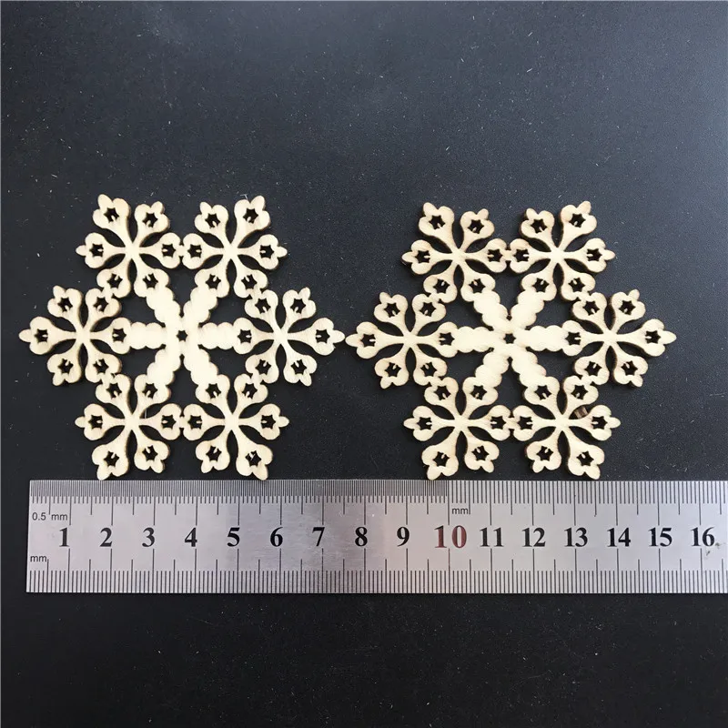 10 шт. рождественские деревянные украшения в виде снежинок елки подвесные