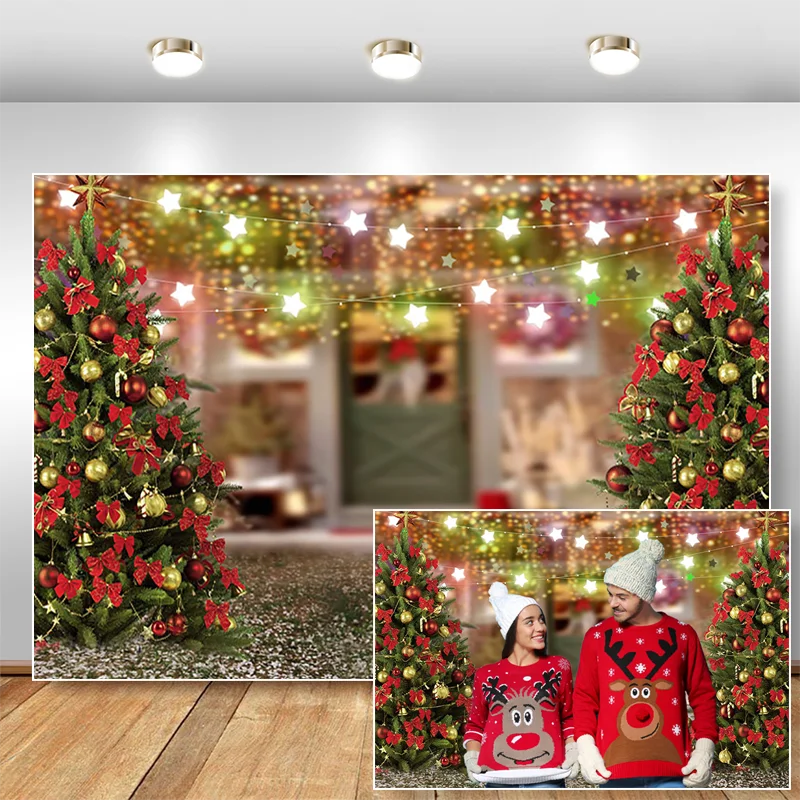 

Фон для рождественской вечеринки, Декорации для рождественской елки, фон для фотосъемки с изображением снежной позолоты и звезд, фон для фо...