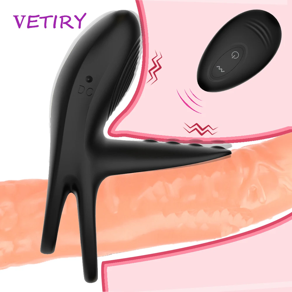 Вибратор кольцо на пенис с дистанционным управлением двойное для пениса