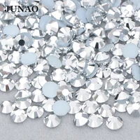 junao 4 5 6mm bulk silver color crystal rhinestones round flat back crystal stones glue on glitter strass nail art decorations