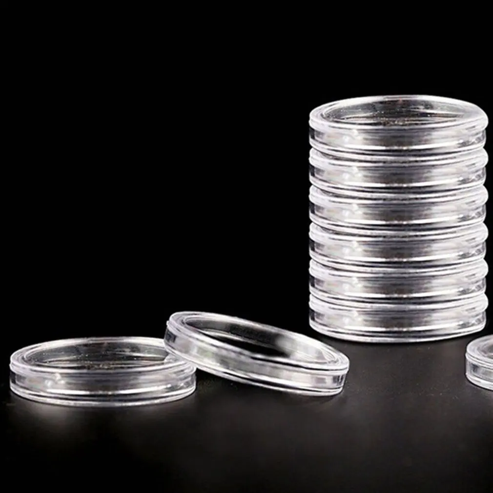 

Coin Storage 30mm Clear Round Coin Holder Plastic Capsules Display Cases Organizer for Coin Collection Supplies