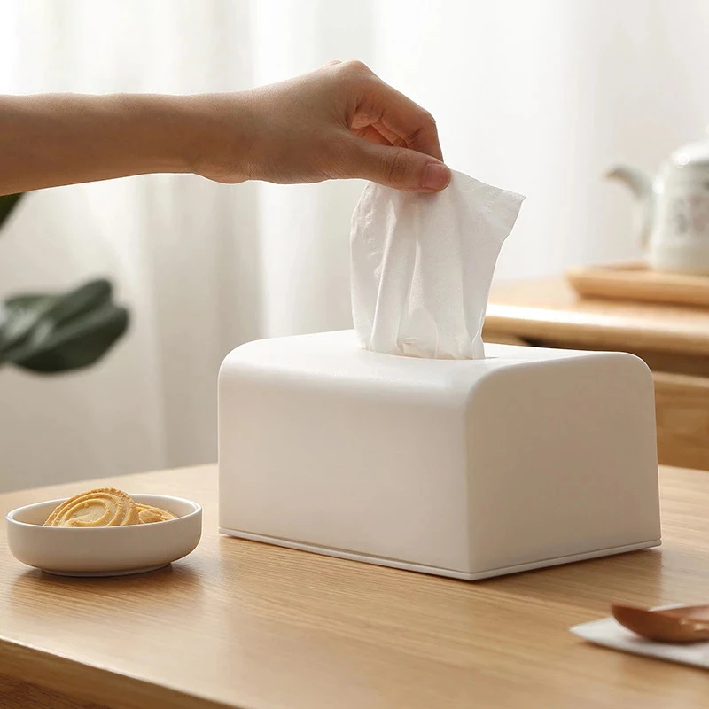 

New Plastic Tissue Box Square Home Tissue Container Car Napkins Holder Case Home Organizer Kitchen Holdler Simple Stylish 2 Size