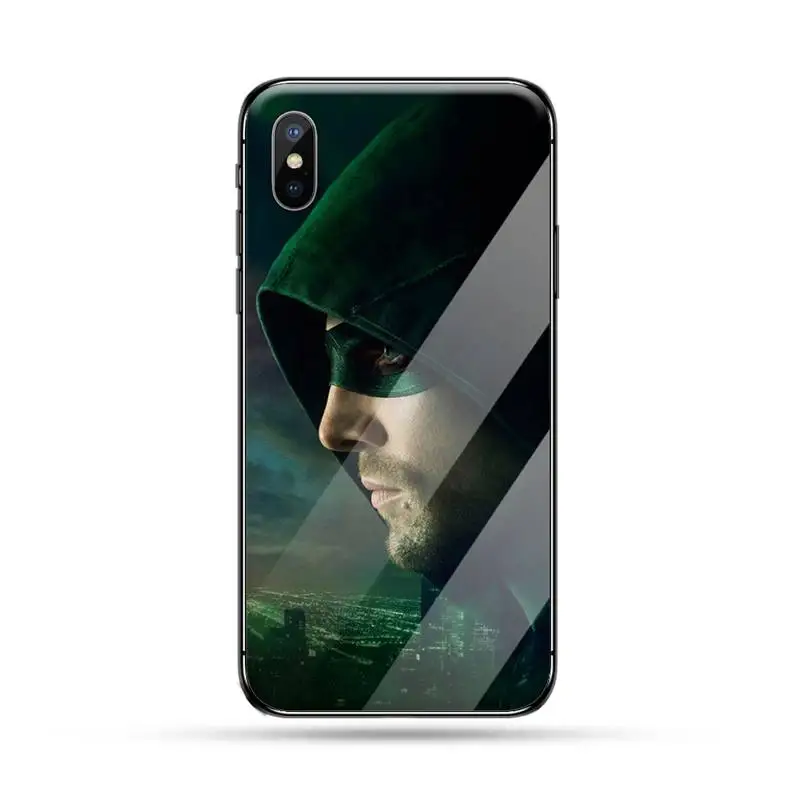 

Green Arrow American Tv Series luxury Phone Case funda Tempered glass For iphone 5C 6 6S 7 8 plus X XS XR 11 PRO MAX