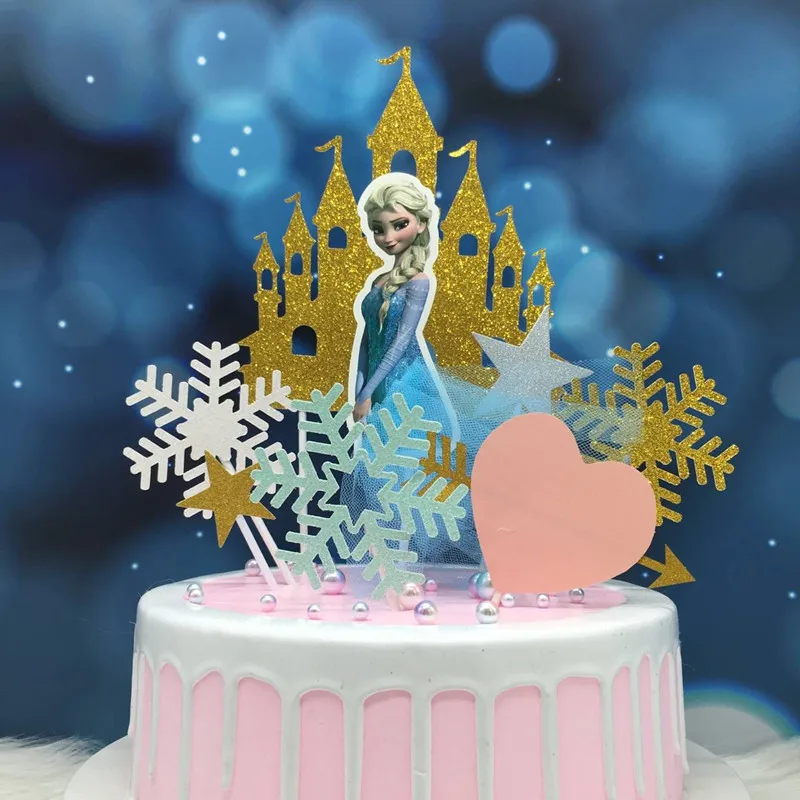 Корона замок баннер принцесса торт топперы блеск Кекс Маффин пикапы для