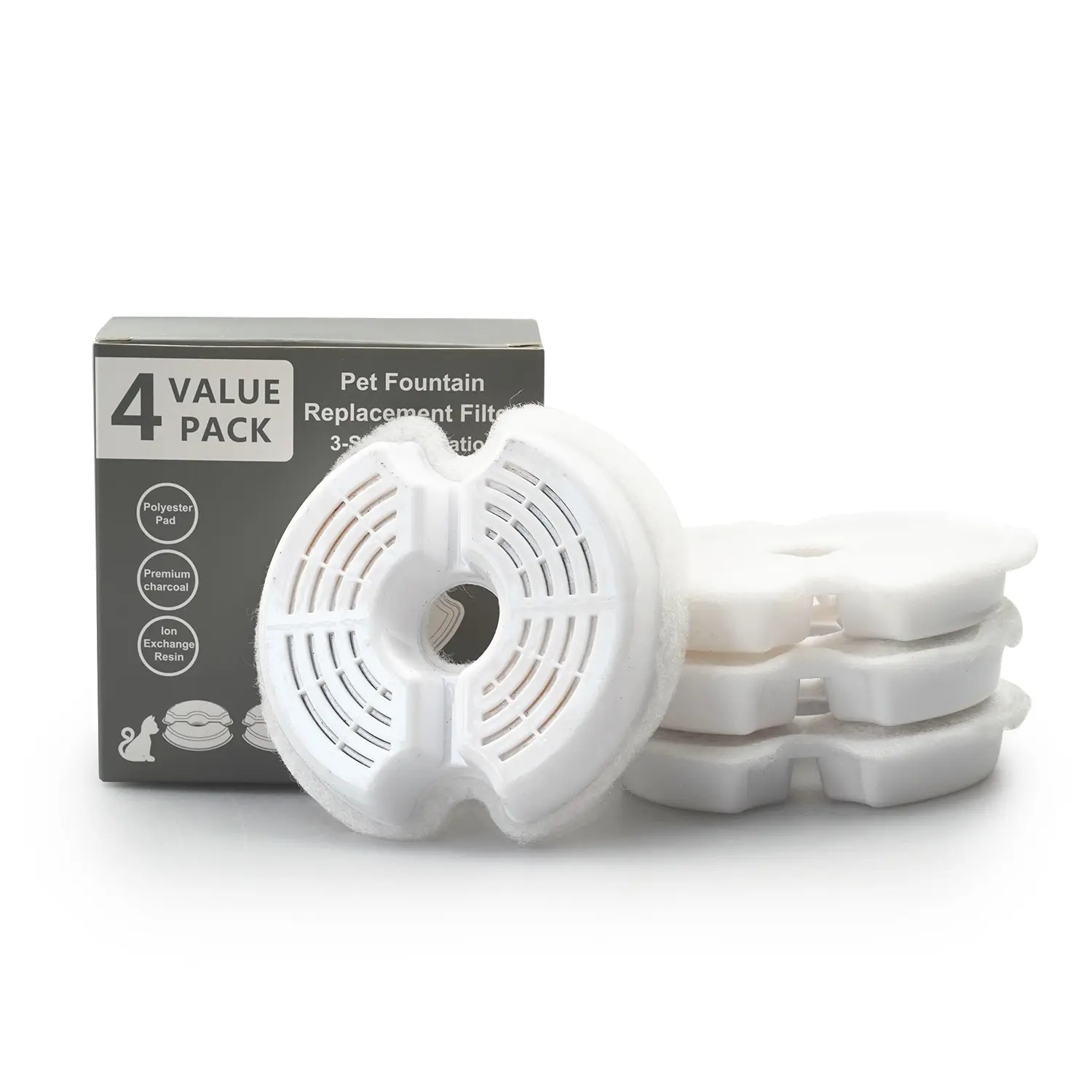 

Activated Carbon Replacement Filters Pet Fountain Automatic Flower Water Charcoal filters Dispenser Compatible Cats Dogs