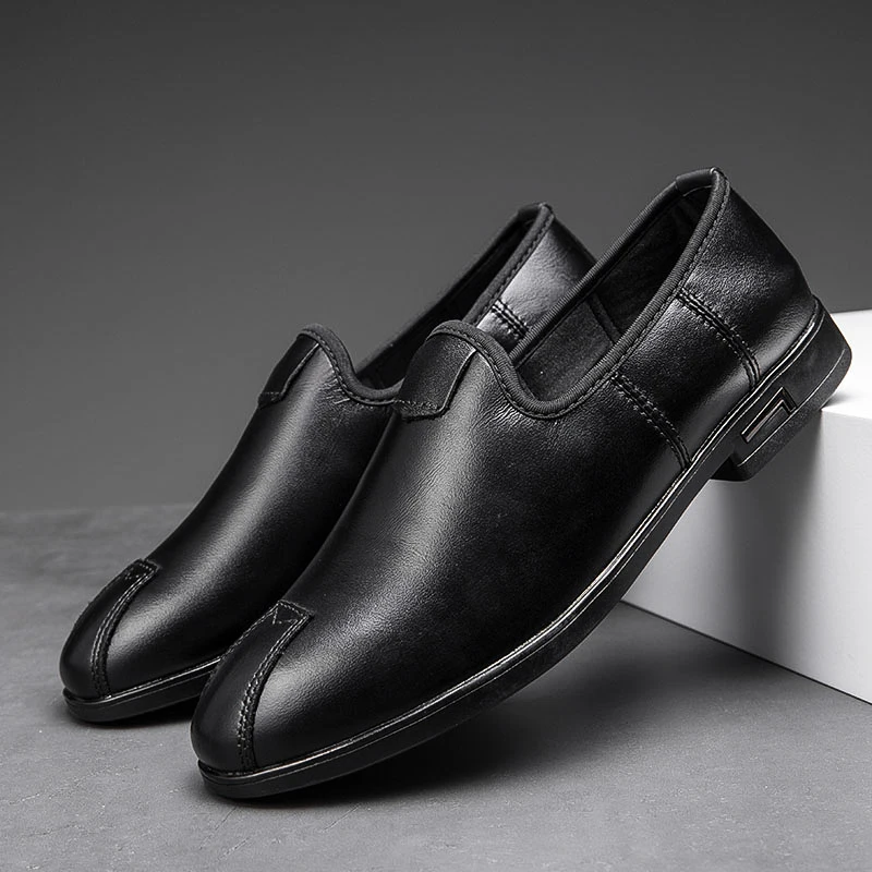 

Casual Shoes Men Fashion Black Casual Shoes Sapatos Zapatos De Hombre Men Leisure Mens Hot Sale Flat Leather For Breathable