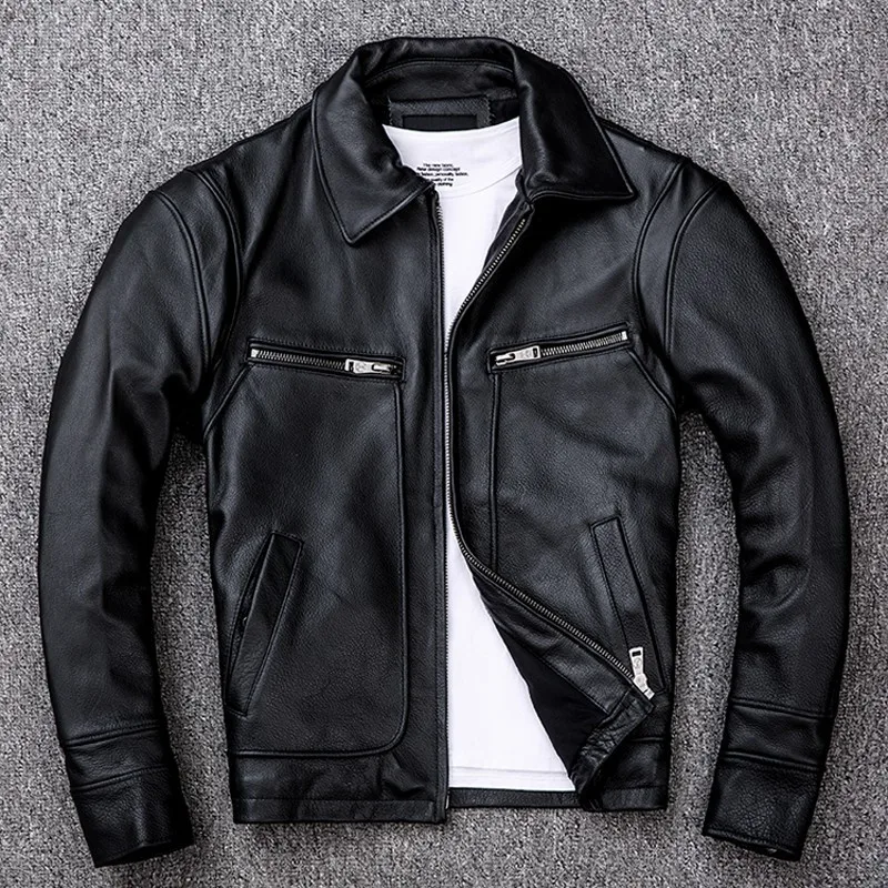 Мотоциклетные байкерские для мужчин из натуральной коровьей кожи Куртка Сезон