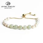 Браслет-цепочка женский из натурального пресноводного жемчуга и золота