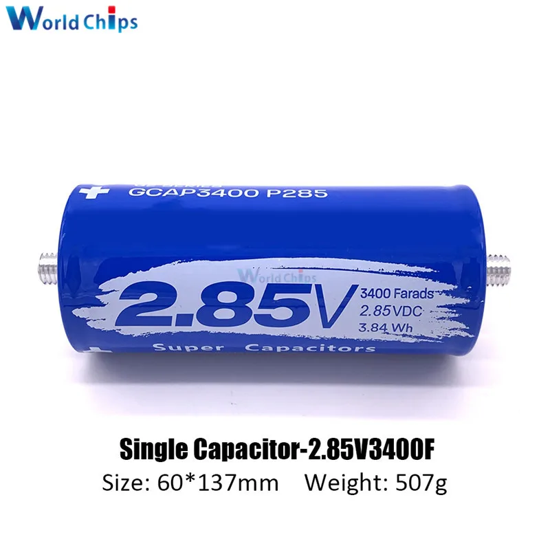 Diymore 2 85 в 3400F супер фарадный конденсатор 2.85V3400F 137*60 мм длинный ножной ultraapactor для