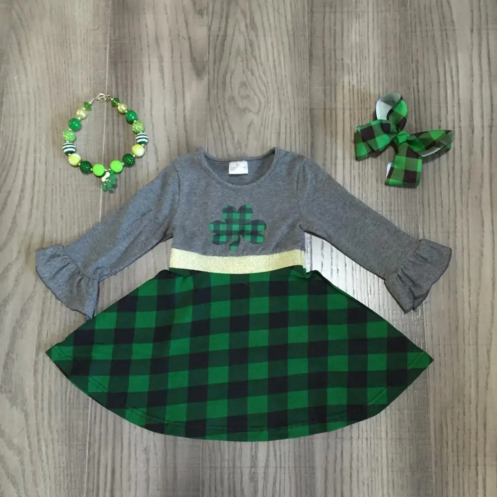 Фото День Святого Патрика детская одежда для маленьких девочек хлопковое зеленое