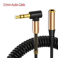 2020 elbow spring 3 5mm aux audio extension cable 3 5 jack male to female audio extender cable retractable cable