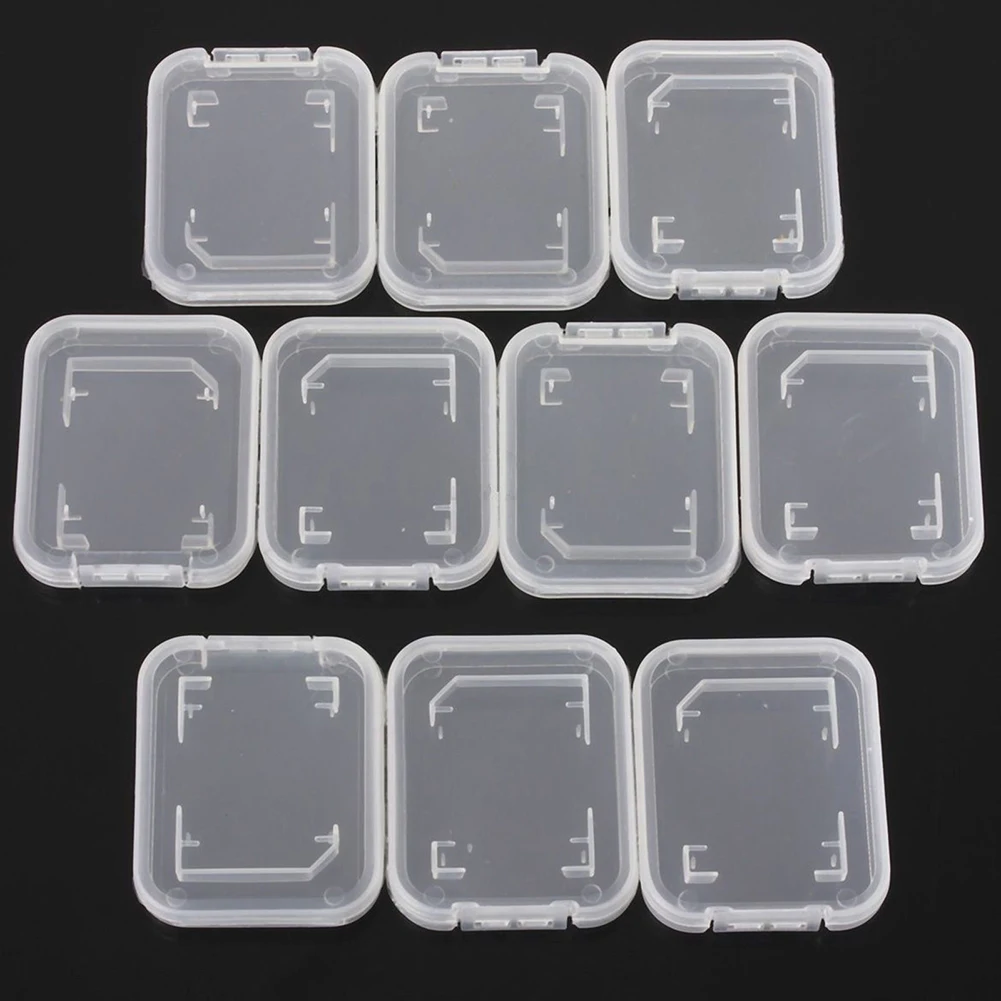 10Pcs Portable Lightweight Clear Standard SD SDHC Memory Card Anti-lost Case Storage Holder Box | Компьютеры и офис