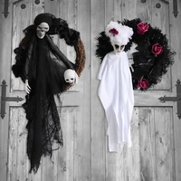 creative halloween black and white ghost room garland door hanging holiday party horror venue decoration household items vampire