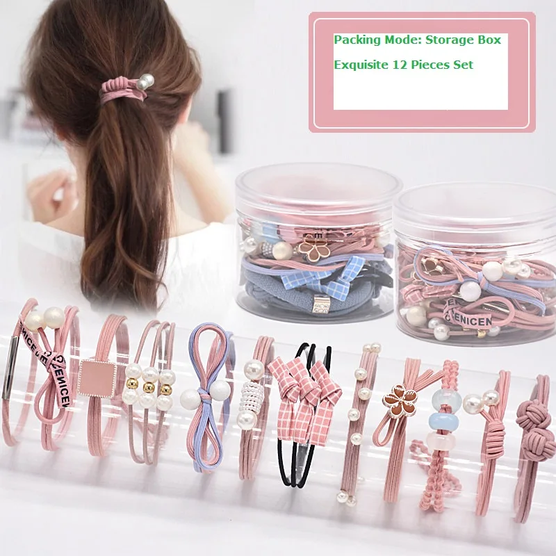 

Резинка для волос с жемчугом для взрослых, эластичная простая заколка в стиле интернет-знаменитостей, аксессуар для волос