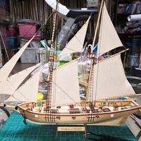 1 set sailboat toys assembling building kits ship model wooden sailing model assembled wooden kit diy wood crafts kids gift