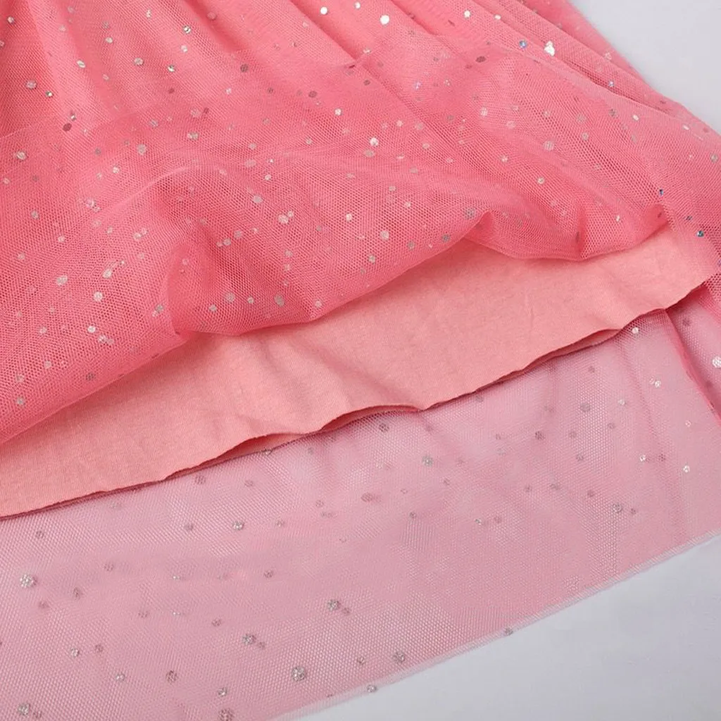 

LONSANT Baby Girls Dresses Short sleeve Sequined Deer Princess Skirt Mesh Dress Casual Outfits Clothes summer clothing drop ship