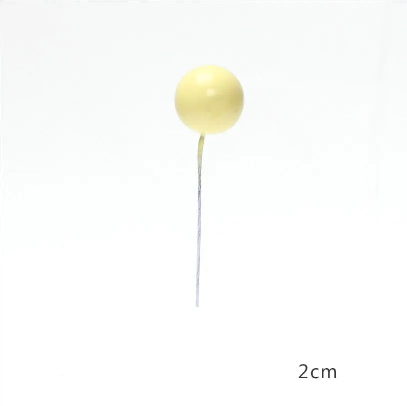 yellow 2cm 5pcs Cakelove 5 шт./лот Прекрасный Золотой шар торт Топпер кекс ко дню рождения для украшения детского душа детский день рождения праздничный свадебный сувенир поставки - Цвет: yellow 2cm 5pcs