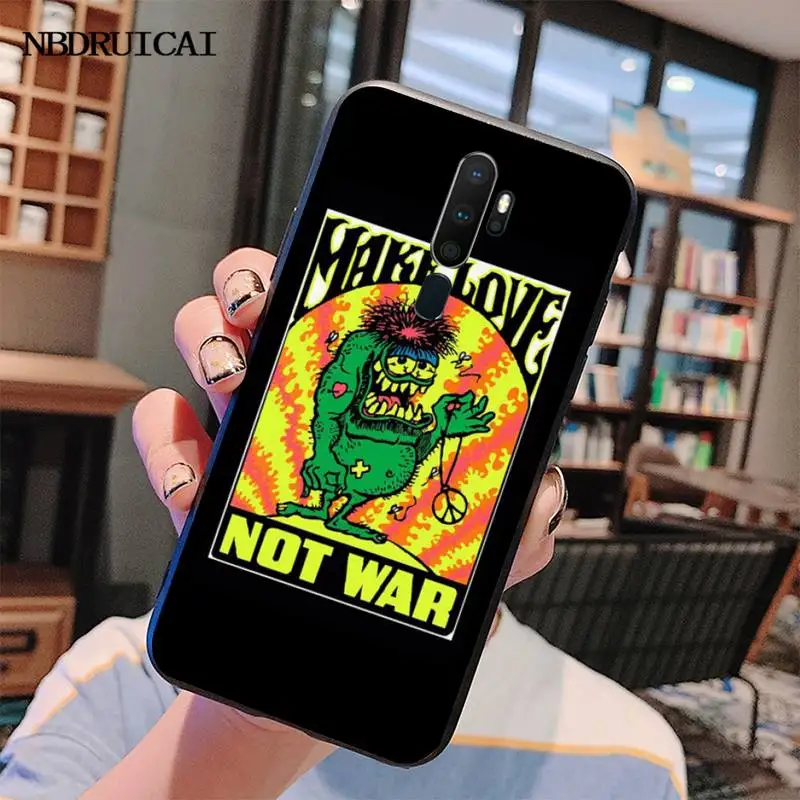 CUTEWANAN Make Love Not War DIY чехол для телефона с рисунком Oppo A5 A9 2020 Reno Z Realme5Pro R11 | Мобильные