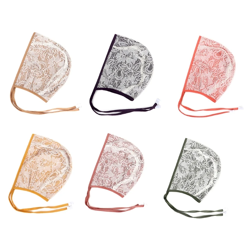 Винтажный хлопковый головной убор с цветочным кружевом для маленьких девочек