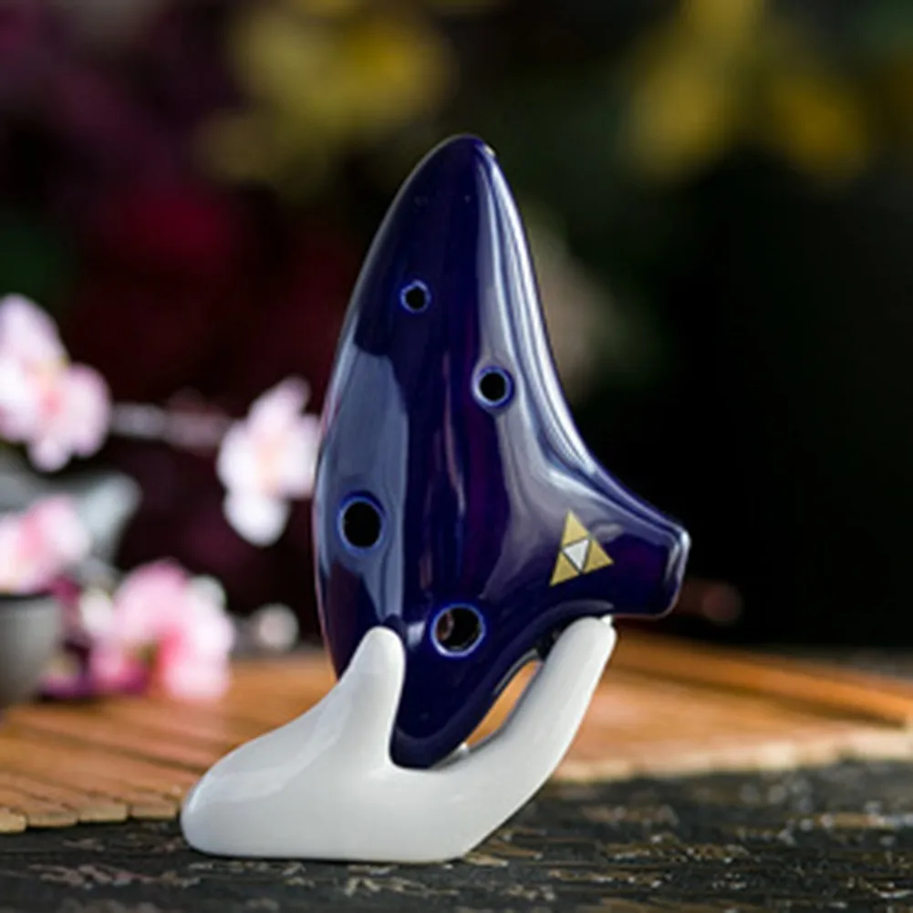 

White 6 12 Hole Ocarina Collector Ceramic Hand Stand Base Holder For Music Lovers Display Accessories For Fanatics Collectors