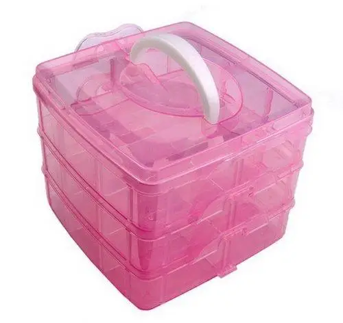 

Clearance Pink Nail Art Makeup Cosmetic Container Box Case High Quality