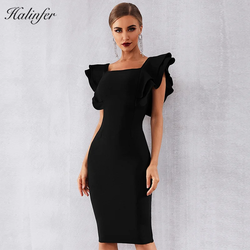 Летнее Бандажное платье из высококачественного вискозы с открытыми плечами