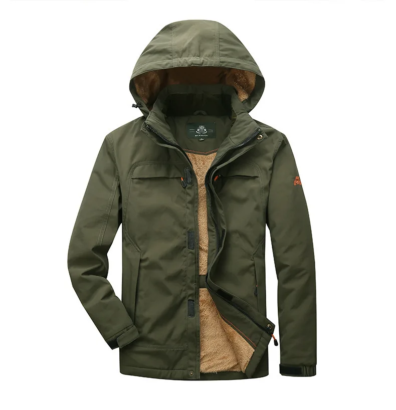 

Men's Winter Warm Jacket Coat Plus Velvet Thick Quick Dry Waterproof Winter Jackets for Men Oversized Hooded Jackets Windbreaker