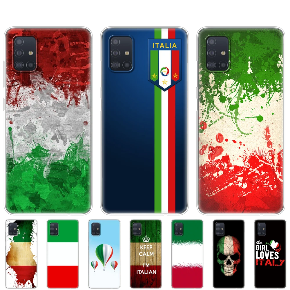 

Silicon Case For samsung galaxy A31 A41 A51 A71 A01 A81 A91 A11 A30S A20S A21S A50S M11 M21 M31 M30S M40S Case Italy flag