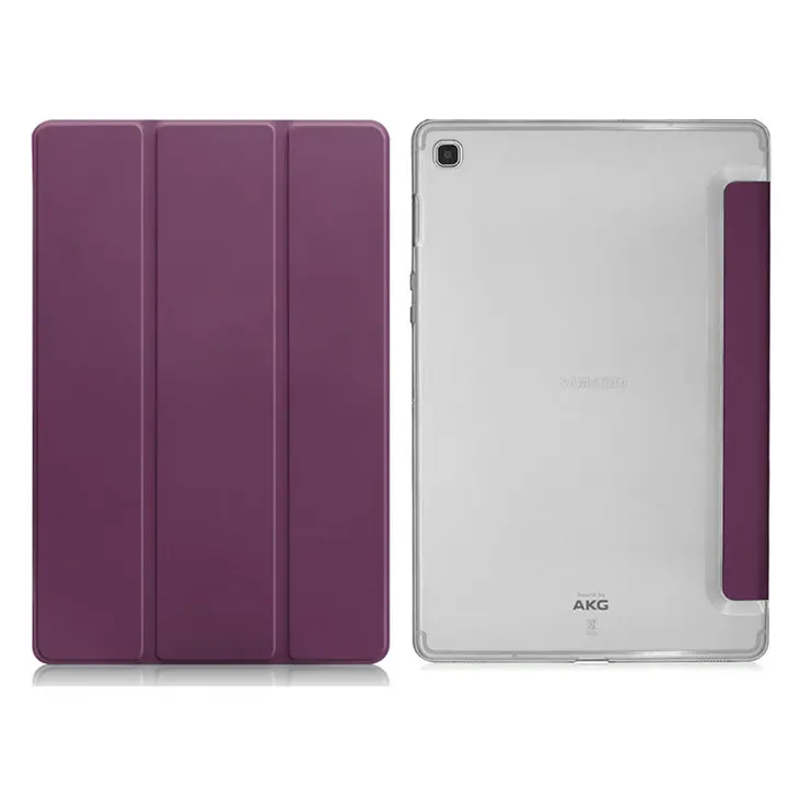 Фиолетовый Чехол-книжка для планшета, кожаный чехол для samsung Tab S5e 10,5 чехол, прозрачная задняя крышка для samsung Galaxy Tap S 5E чехол T720 T750 - Цвет: Фиолетовый