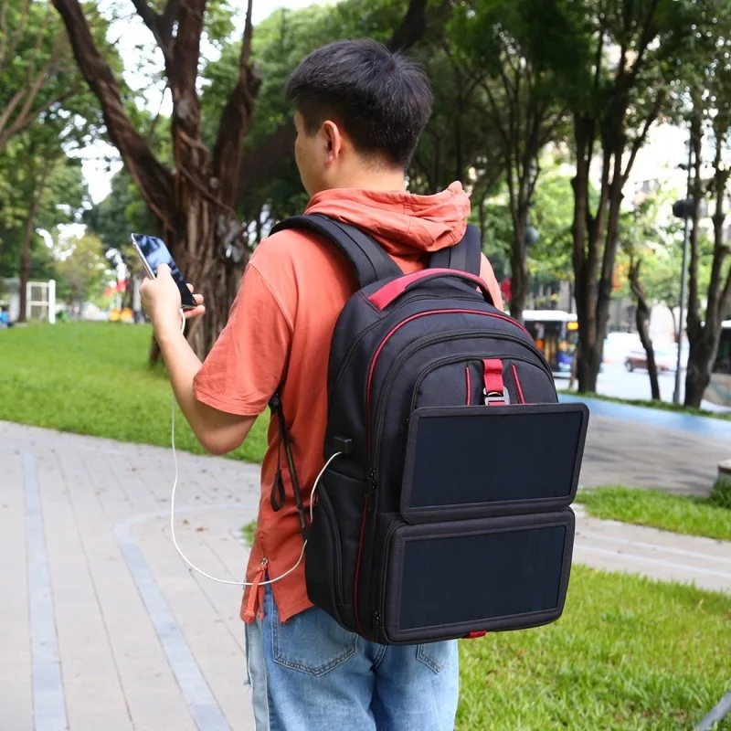 new camera bags laptop backpack shoulder bags with 14w solar panel usb charger for mobile phones tablets free global shipping