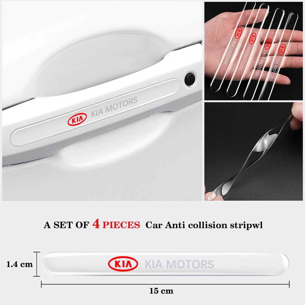 

4pcs Car Stickers Door Anti-collision Transparent Side Edge Protection for Kia Motors Cerato Sportage R K2 K3 K5 Accessories